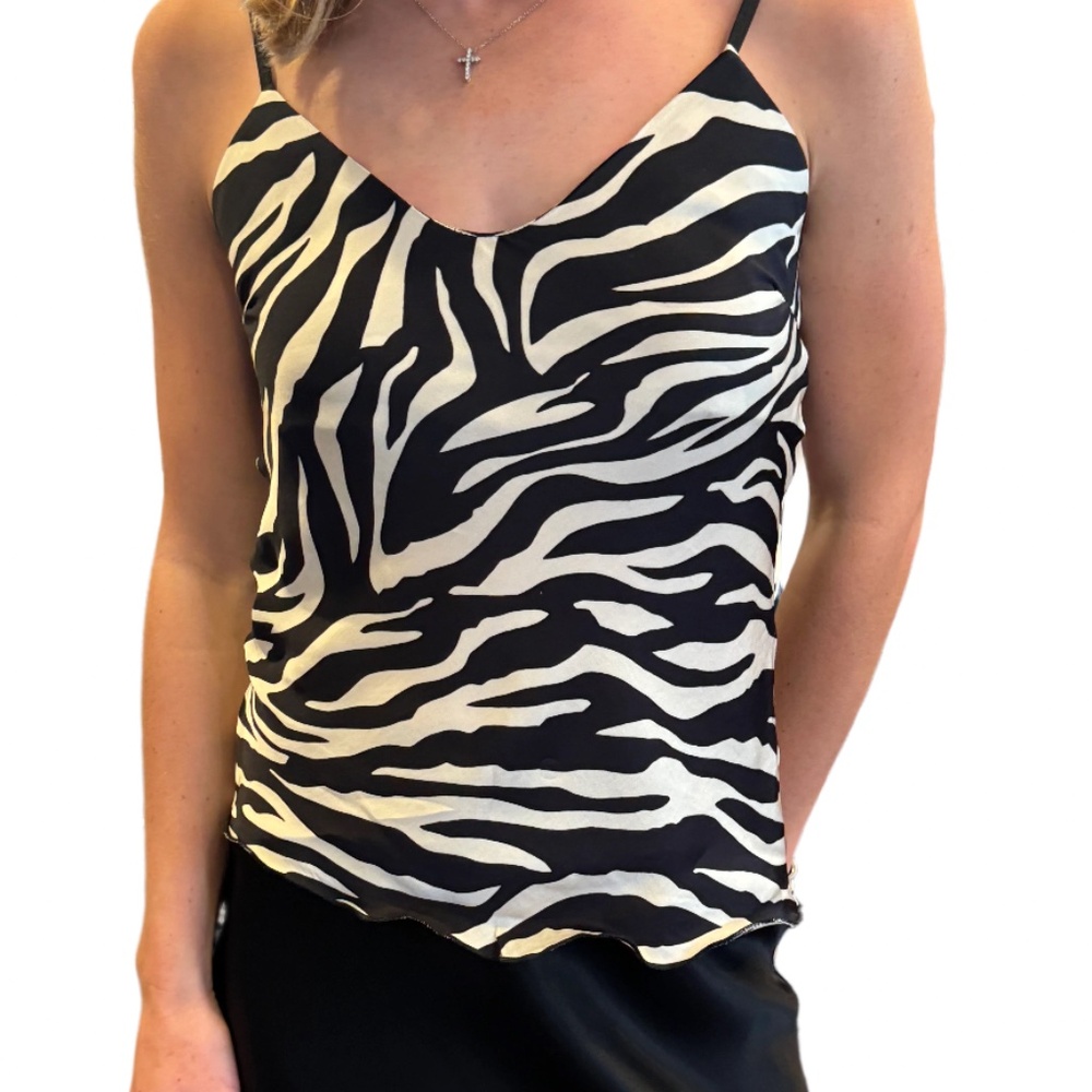 TBC Zebra Print Camisole Black/Ivory